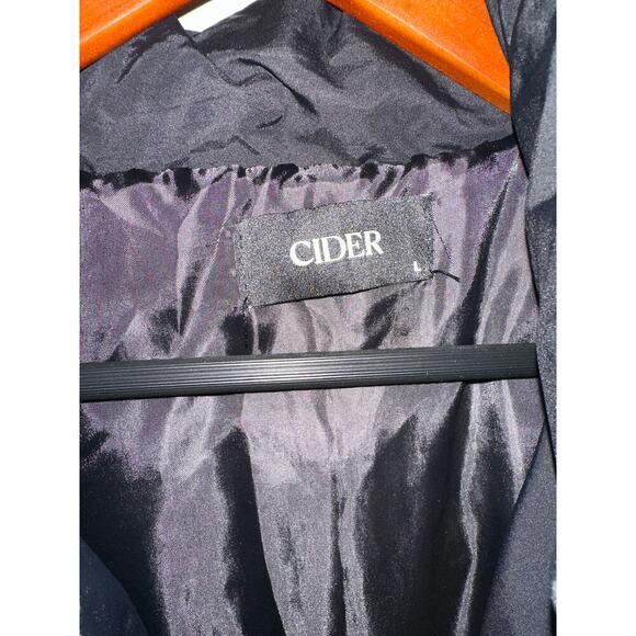 Cider Womens Black Puffer Jacket With Drawstrings & Ribbed Cuffs - Picture 3 of 4